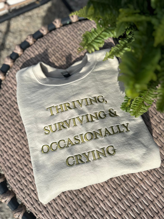 Occasionally Crying Embroidered Sweatshirt