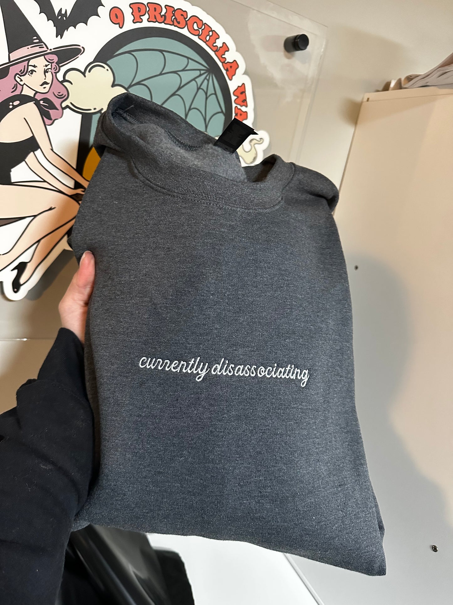 Currently Disassociating  Embroidered Sweatshirt