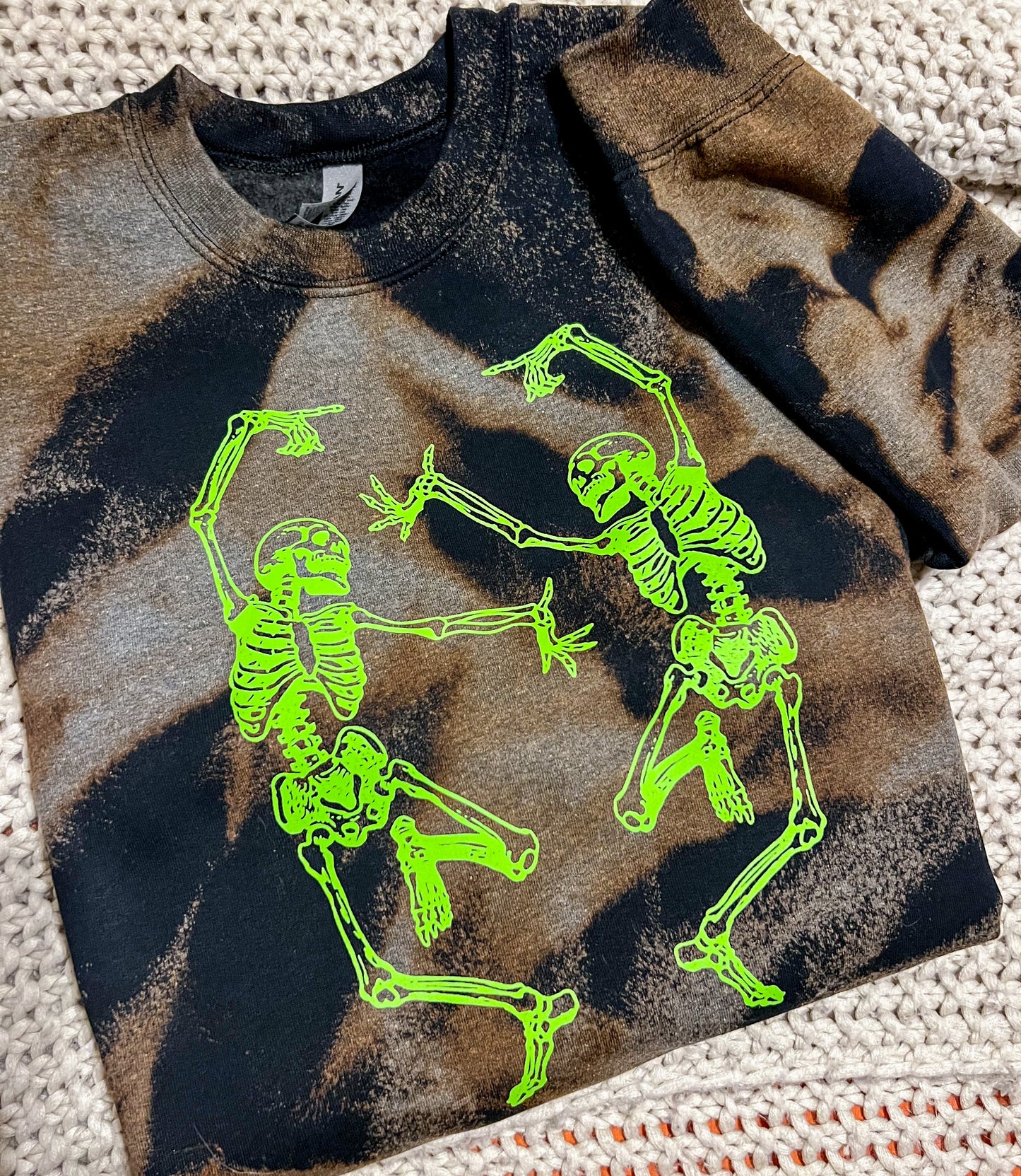 Neon Skeletons Bleached Sweatshirt