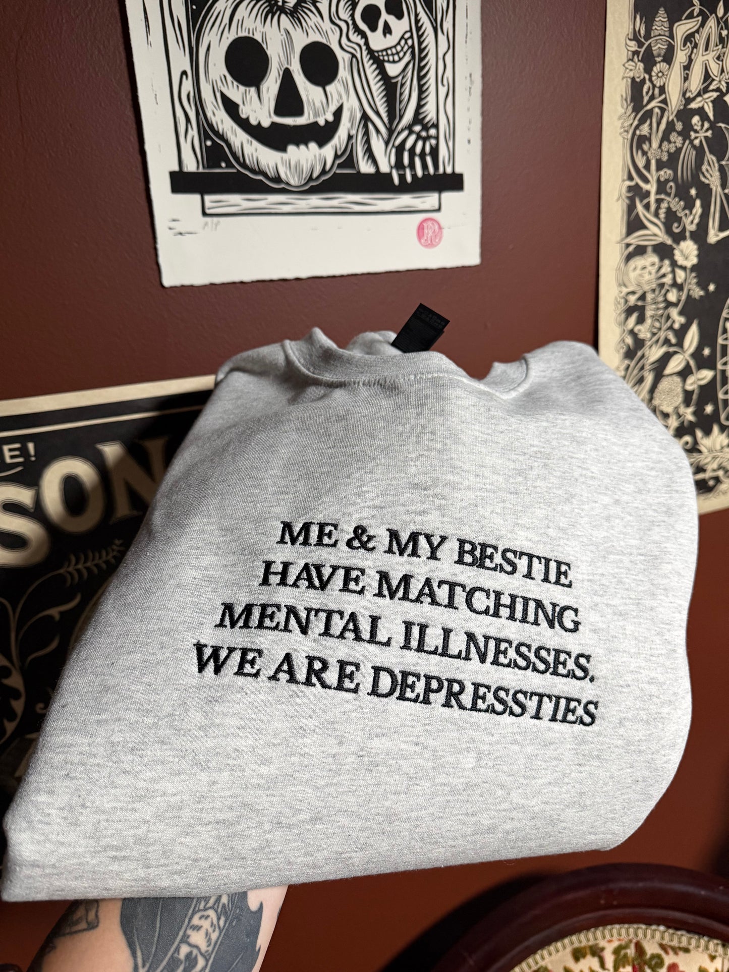 Me and my bestie Embroidered Sweatshirt