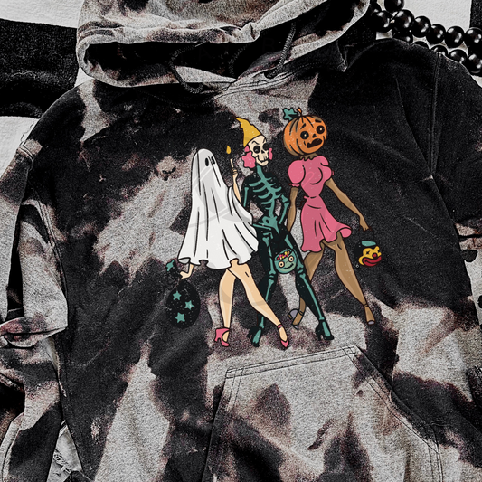 Spooky Ghouls Bleached Sweatshirt