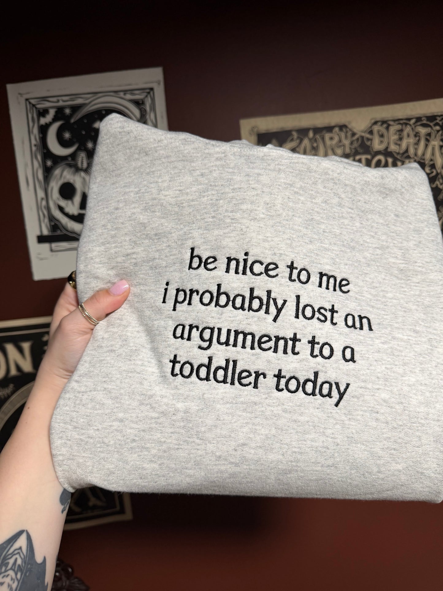 Be Nice To Me Embroidered Sweatshirt
