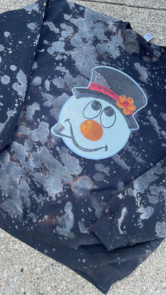 Snowman Sequin Patch Sweatshirt