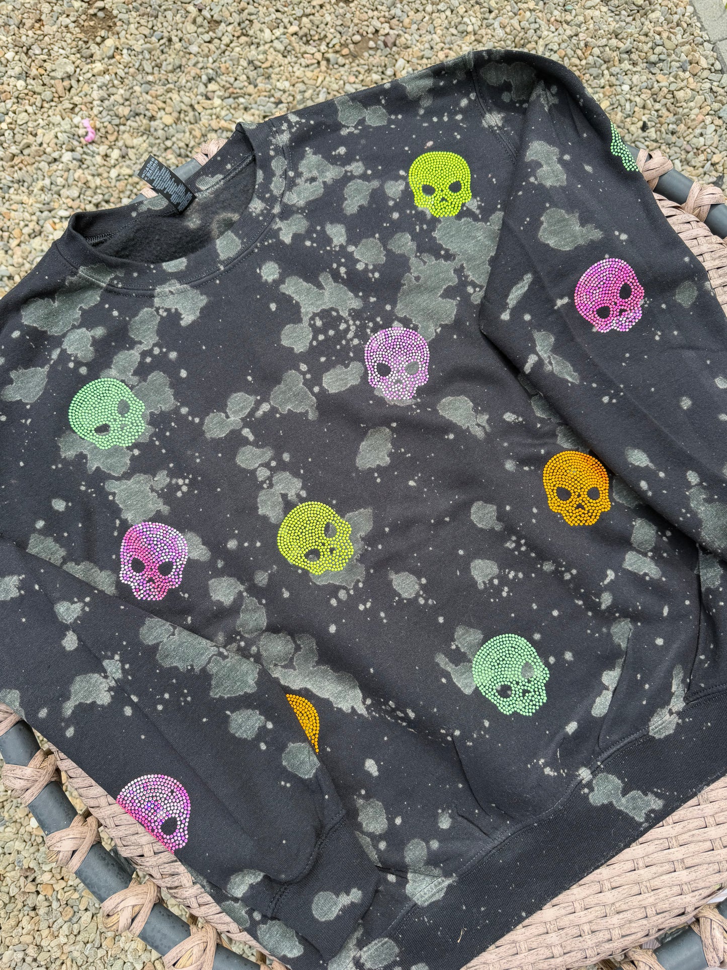 Neon Skulls Embroidered Sweatshirt