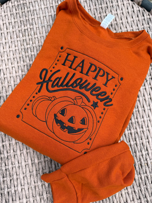Happy Halloween Embroidered Sweatshirt