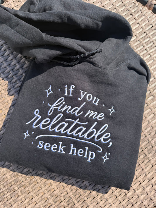 Seek Help Embroidered Sweatshirt