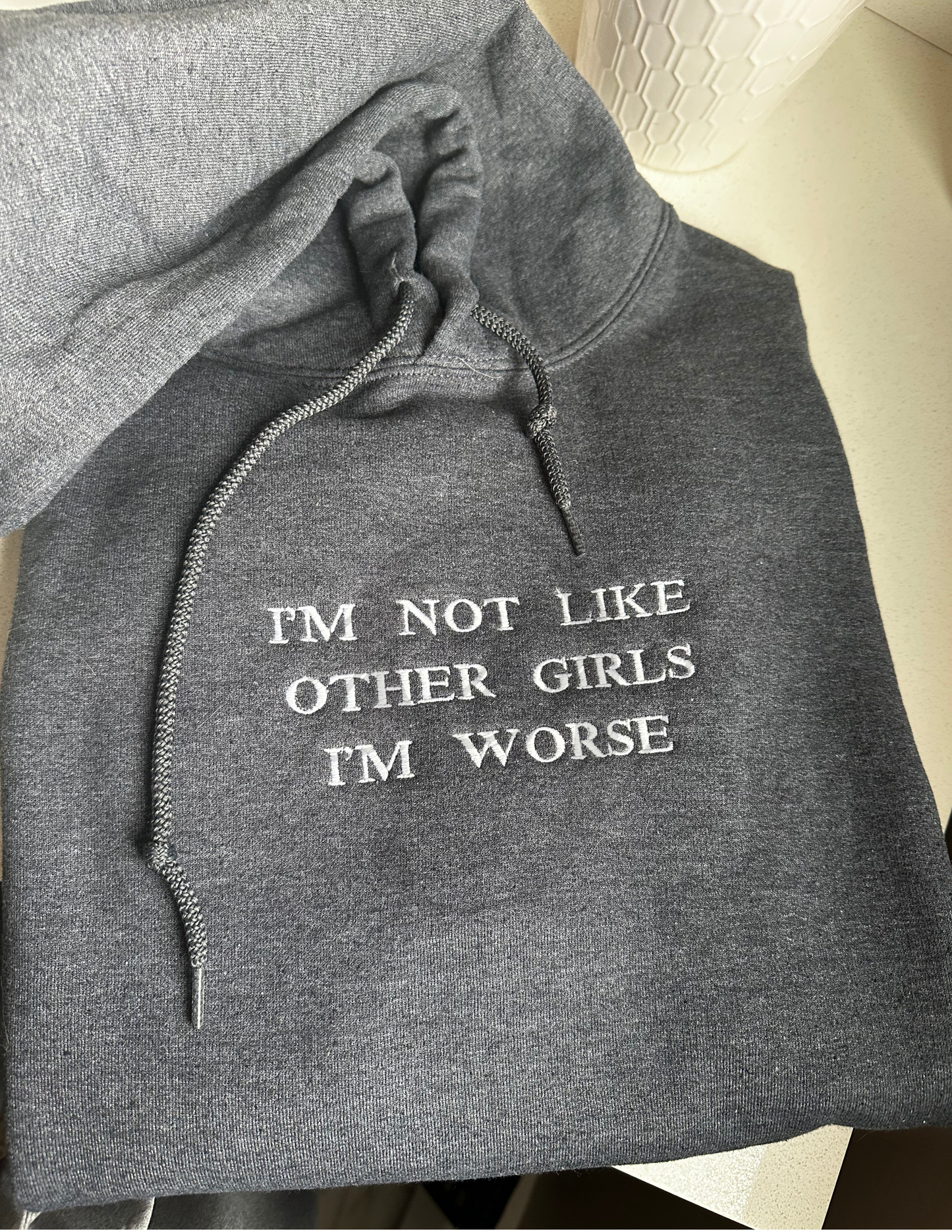 I'm Not Like Other Girls Embroidered Sweatshirt