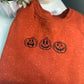 Distressed Pumpkins Embroidered Sweatshirt