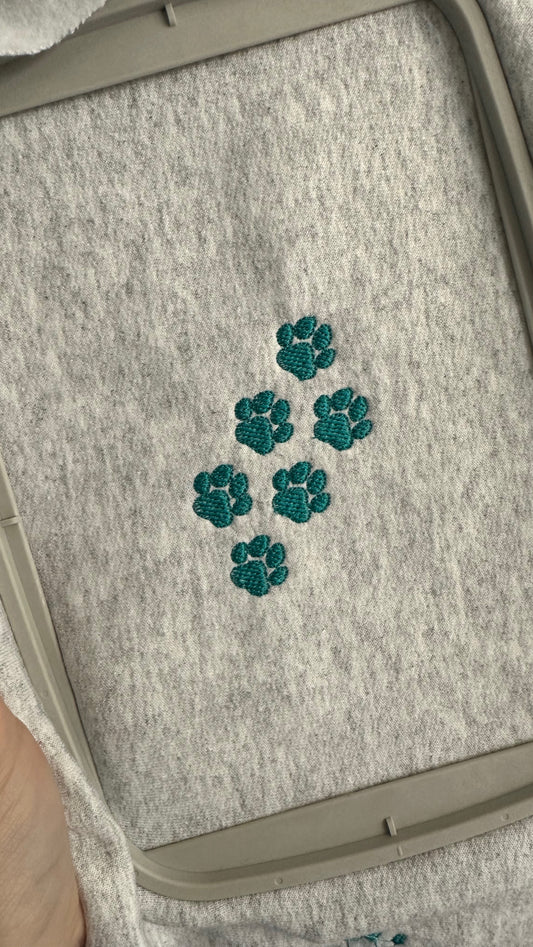 Paw Prints Embroidered Sweatshirt