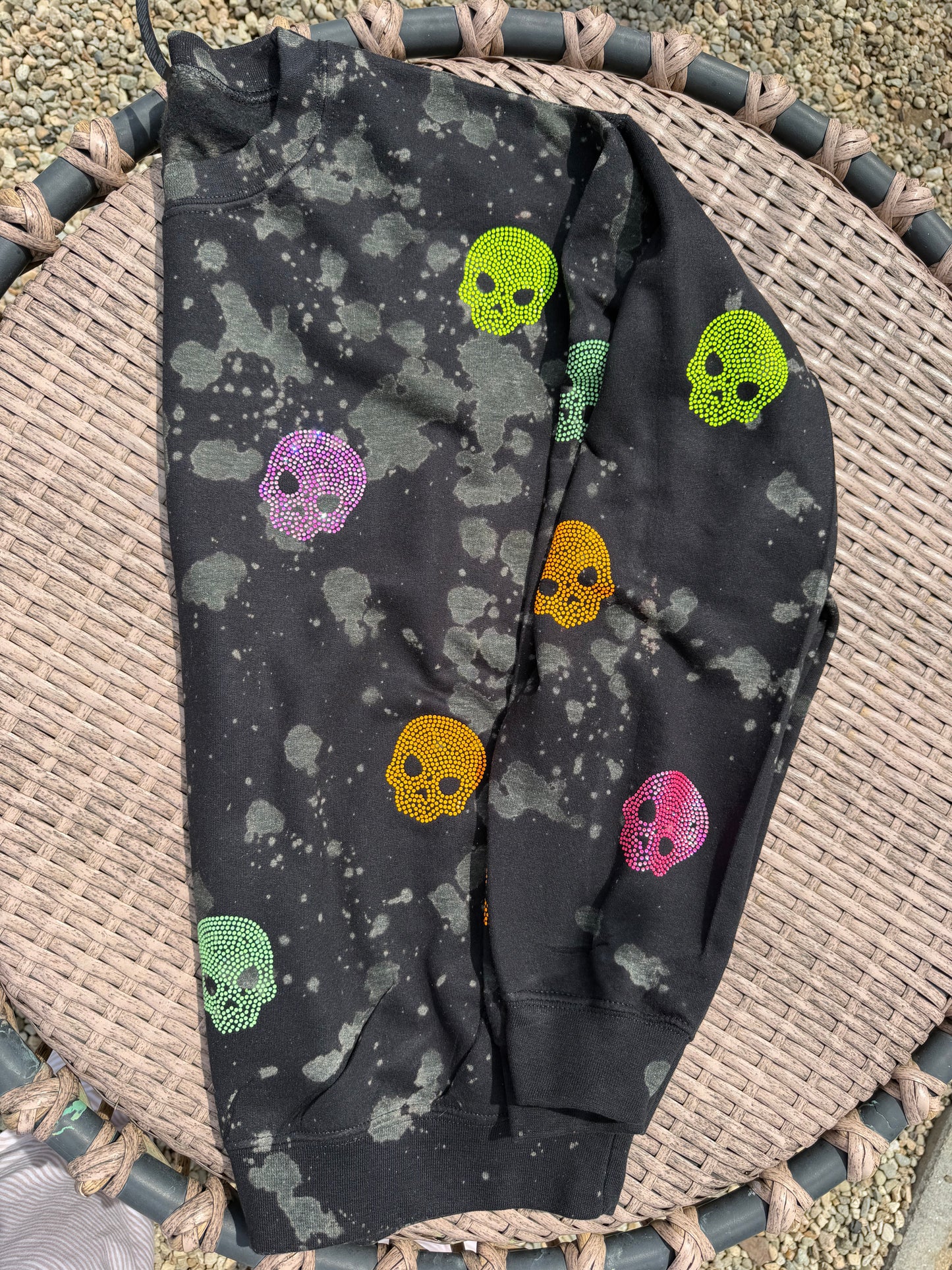 Neon Skulls Embroidered Sweatshirt