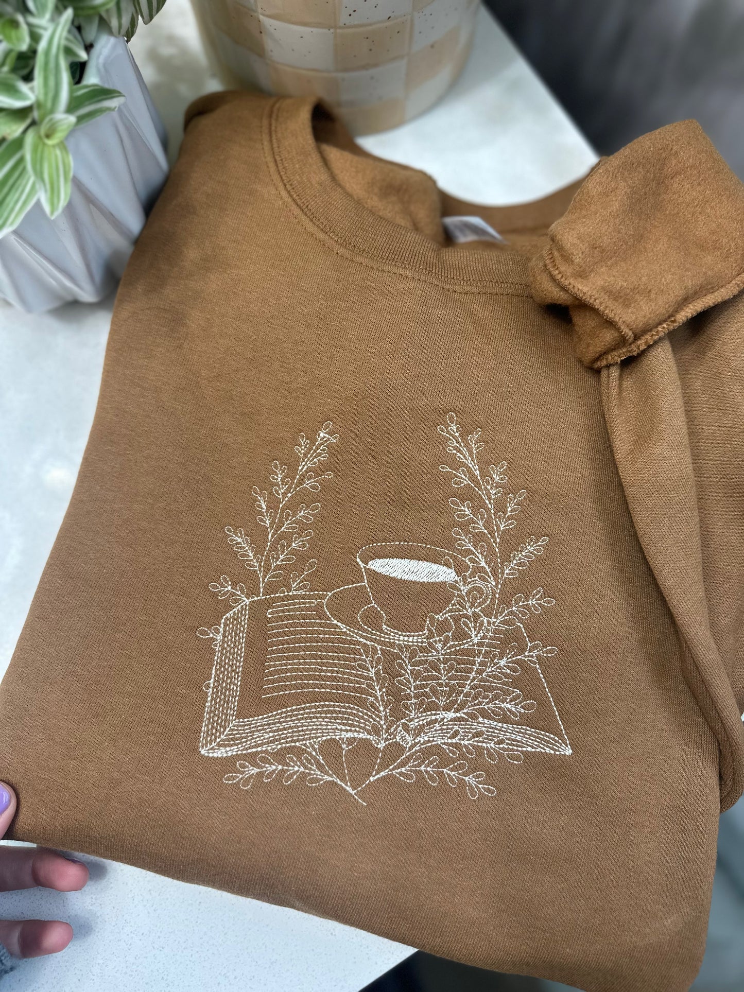 Coffee Embroidered Sweatshirt