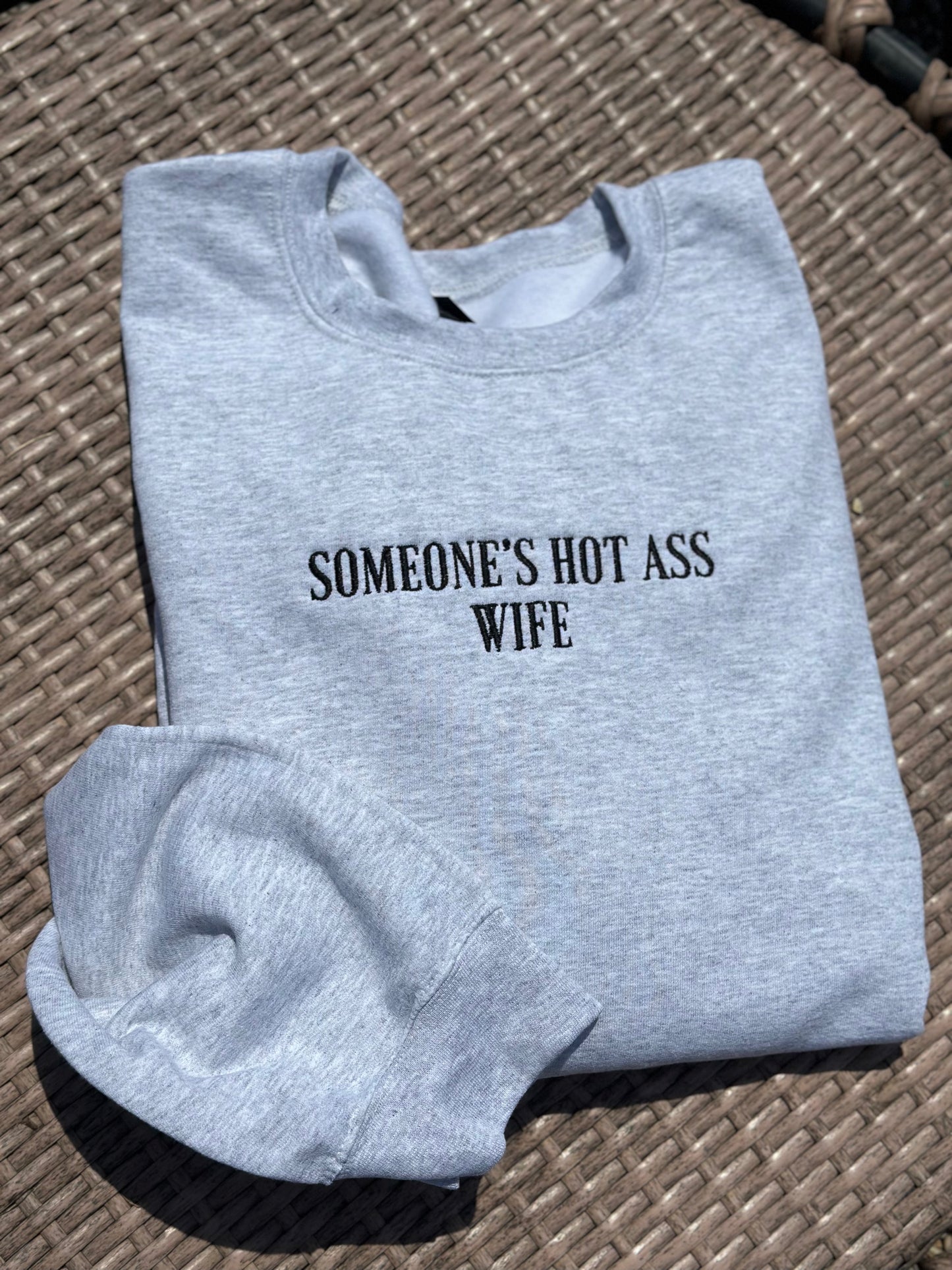 Hot Wife Embroidered Sweatshirt