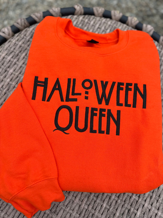 Halloween Queen Embroidered Sweatshirt
