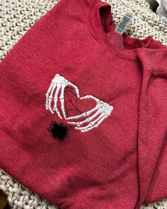 3D Spider Embroidered Sweatshirt