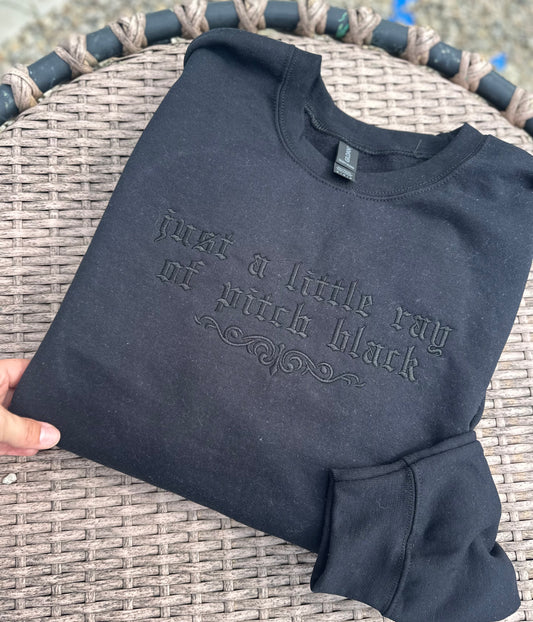 Pitch Black Embroidered Sweatshirt