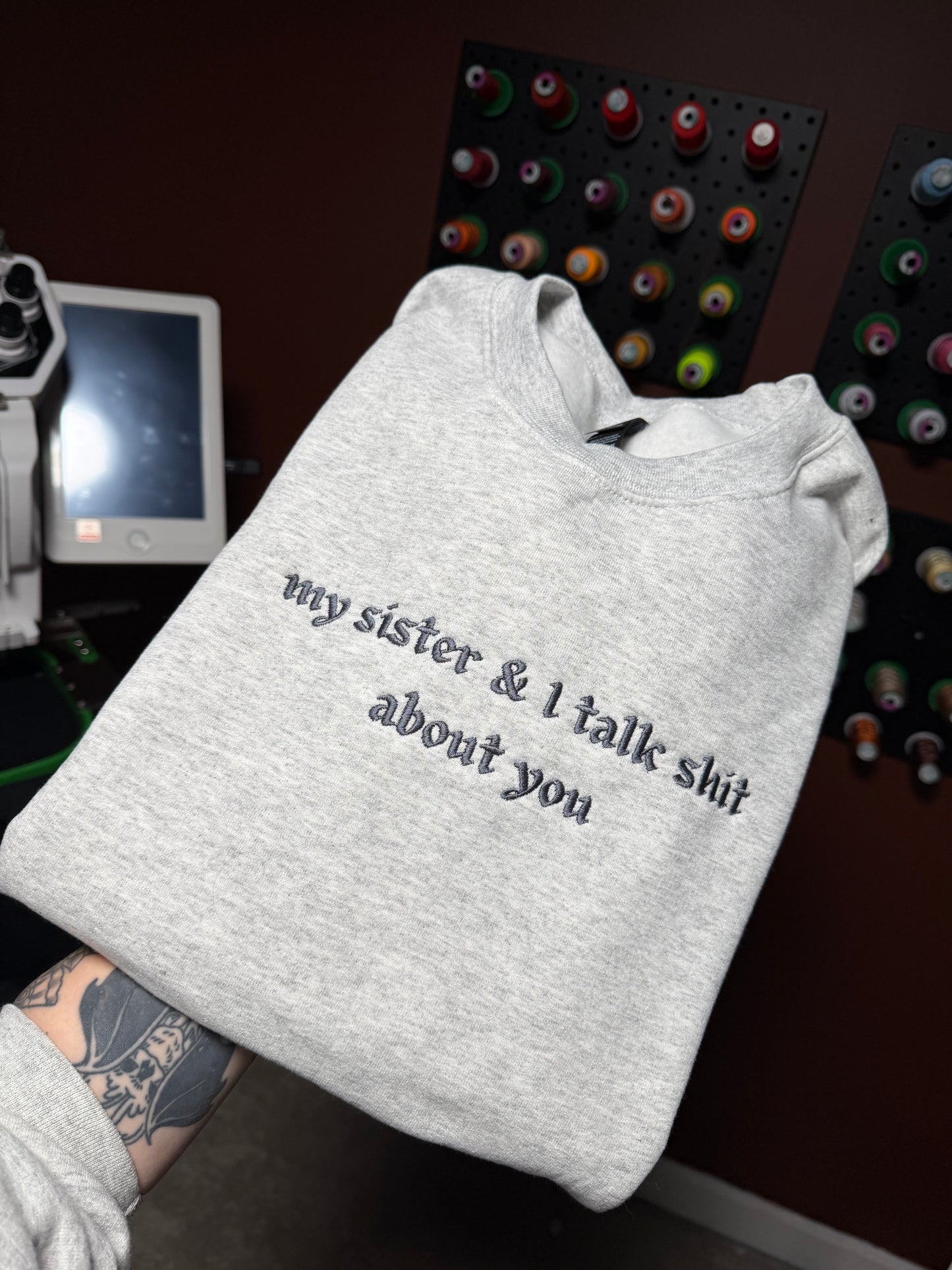 My Sister and I Embroidered Sweatshirt