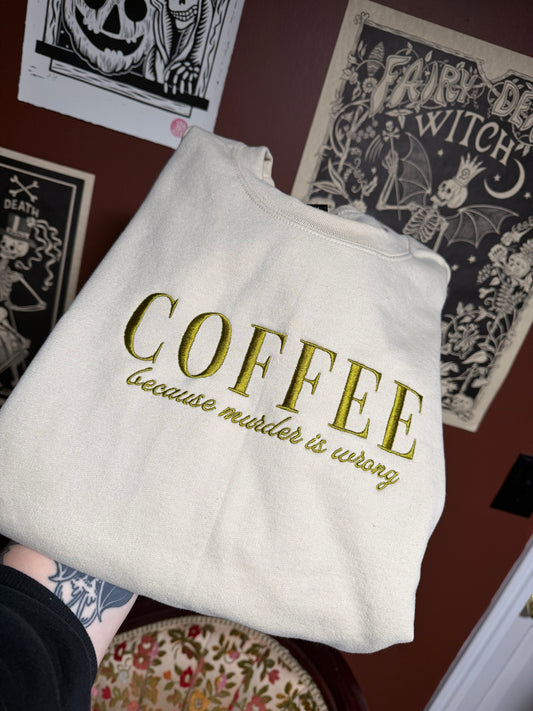 Coffee Embroidered Sweatshirt