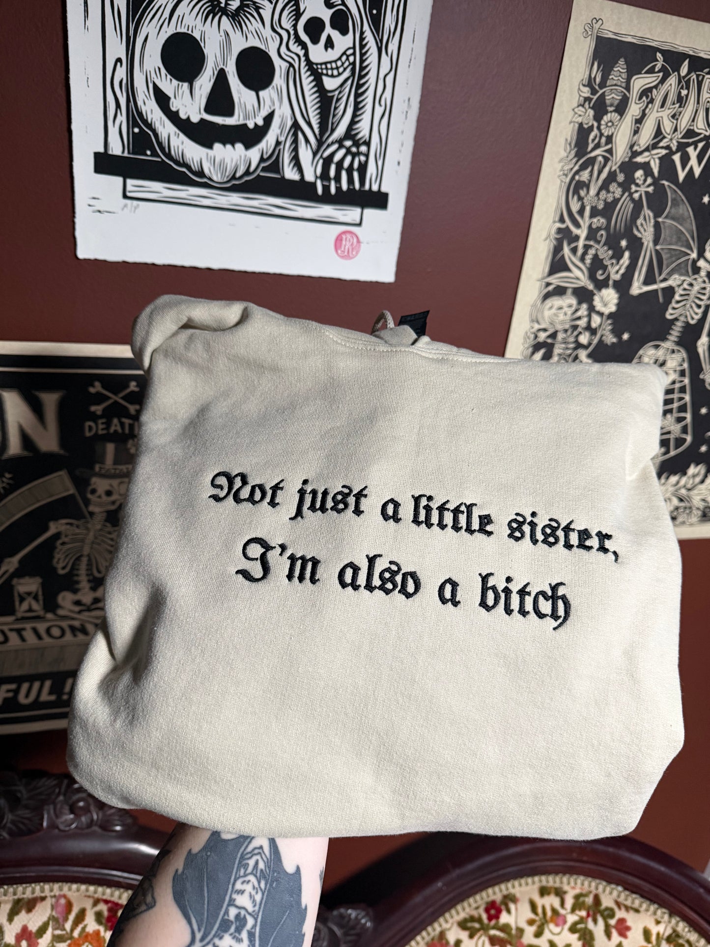 Little Sister Embroidered Sweatshirt