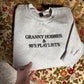 Granny Hobbies Embroidered Sweatshirt