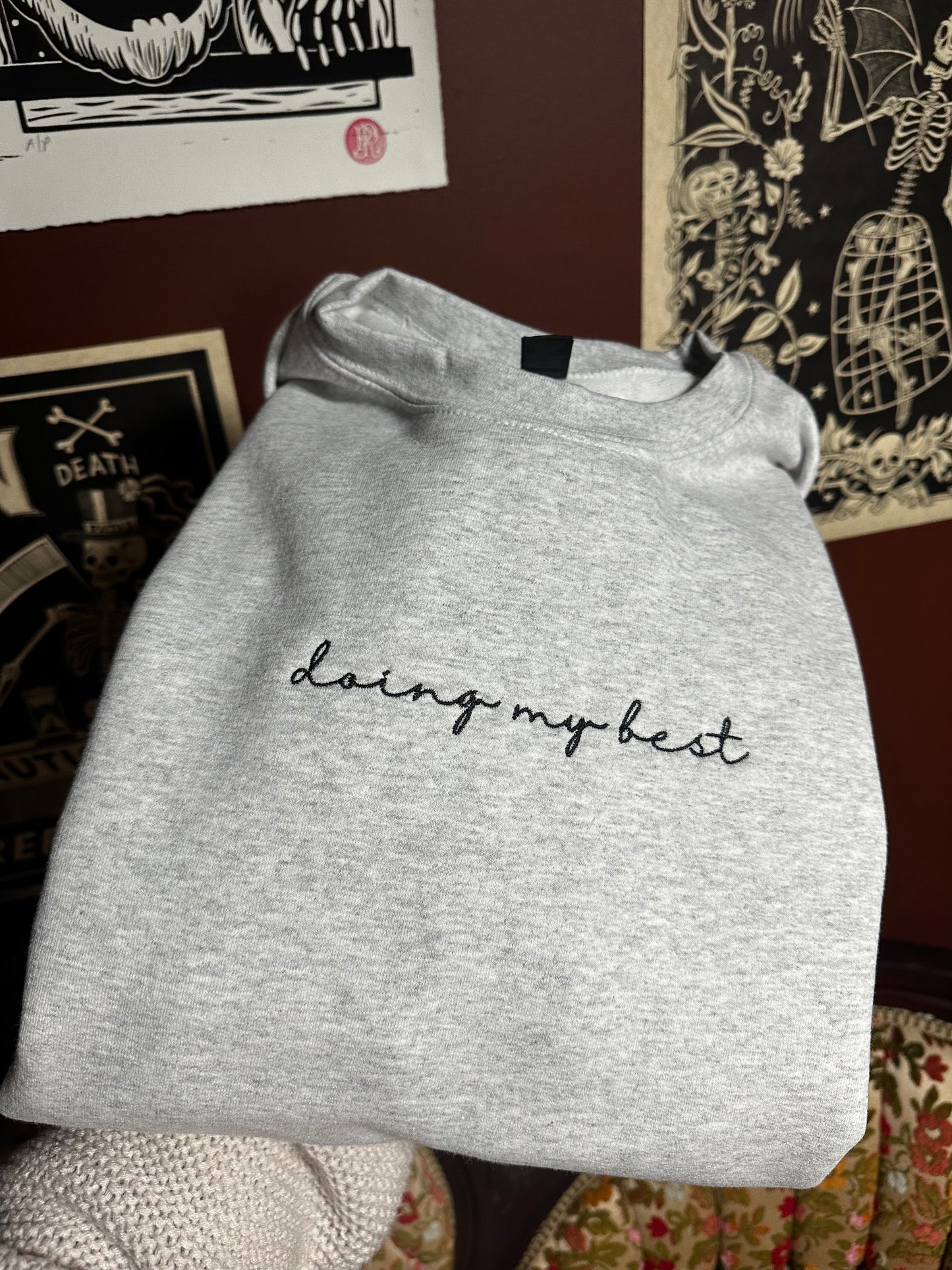 Doing my best Embroidered Sweatshirt