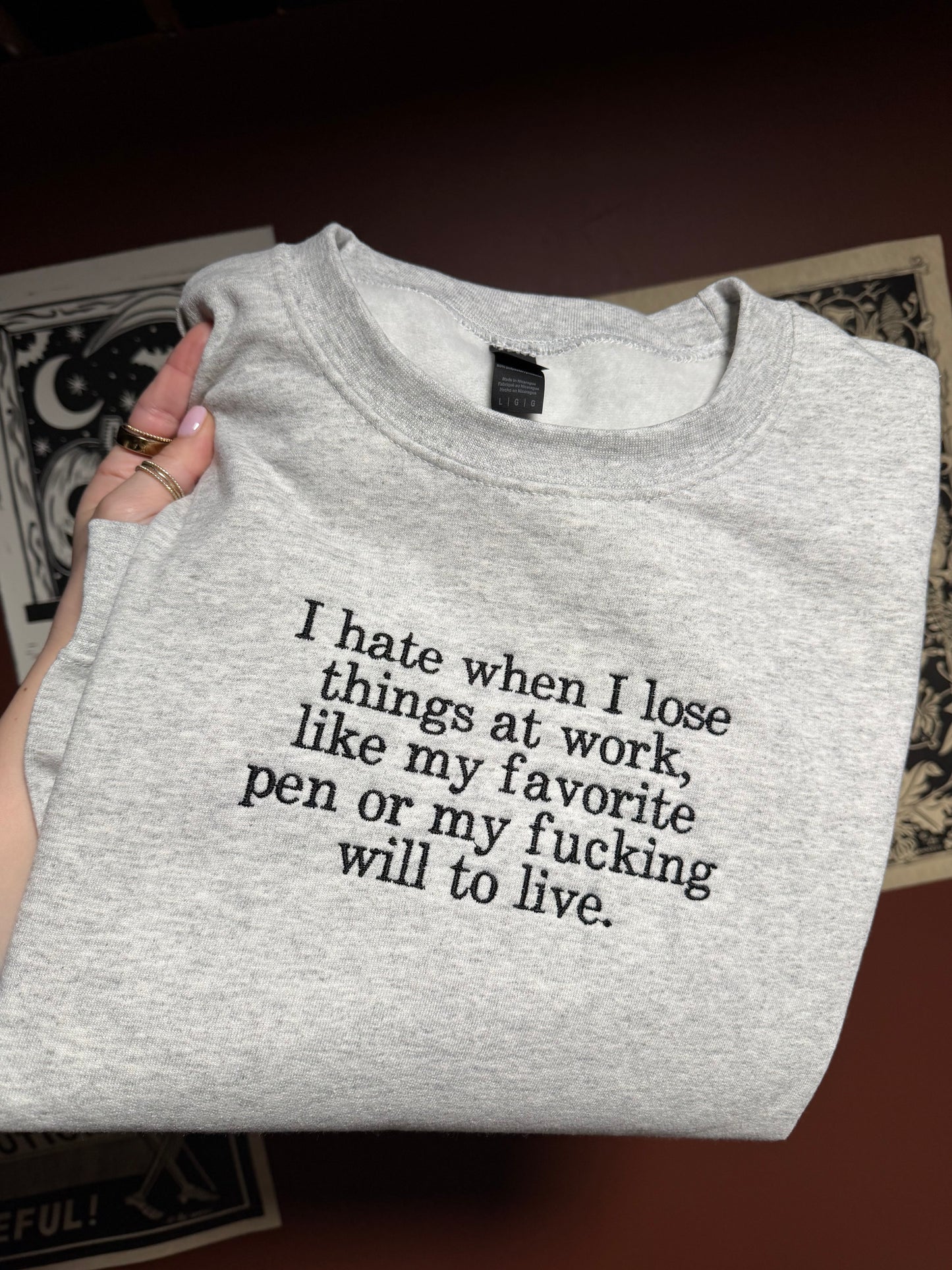 I Hate When Embroidered Sweatshirt