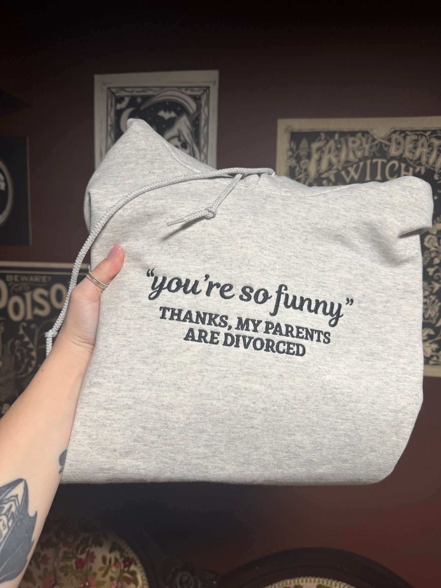 Thanks My Parents Are Divorced Embroidered Sweatshirt