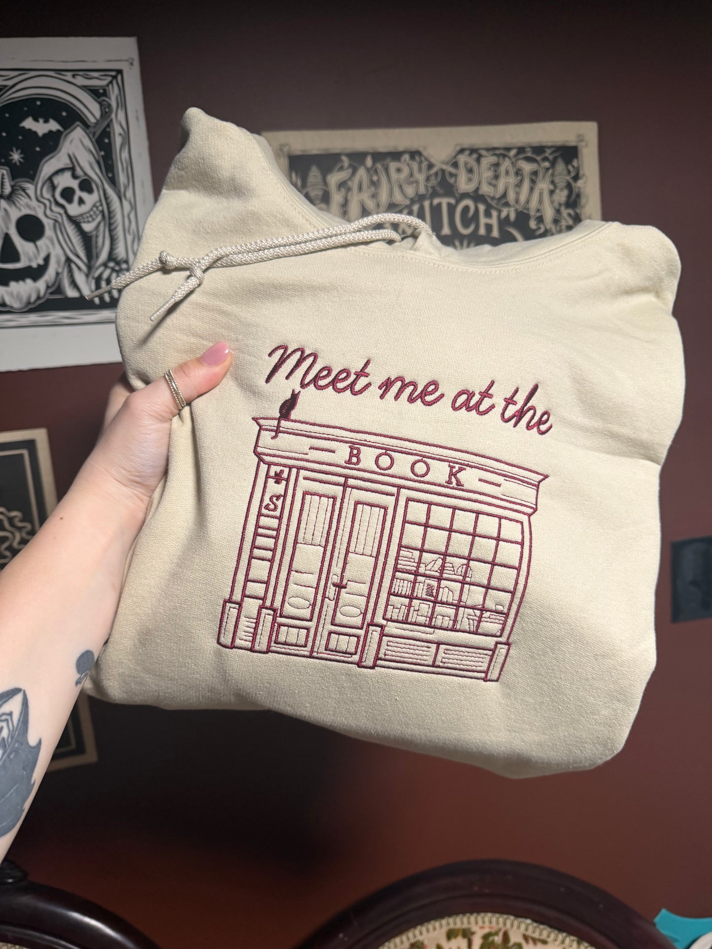 Meet Me At The Bookstore Embroidered Sweatshirt