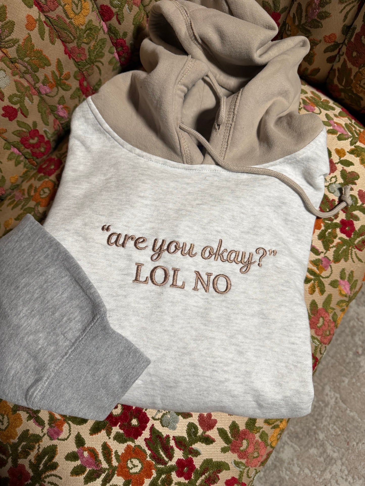 Are You Okay Crop Hoodie
