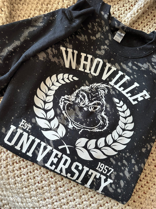 Christmas University Bleached Crewneck Sweatshirt