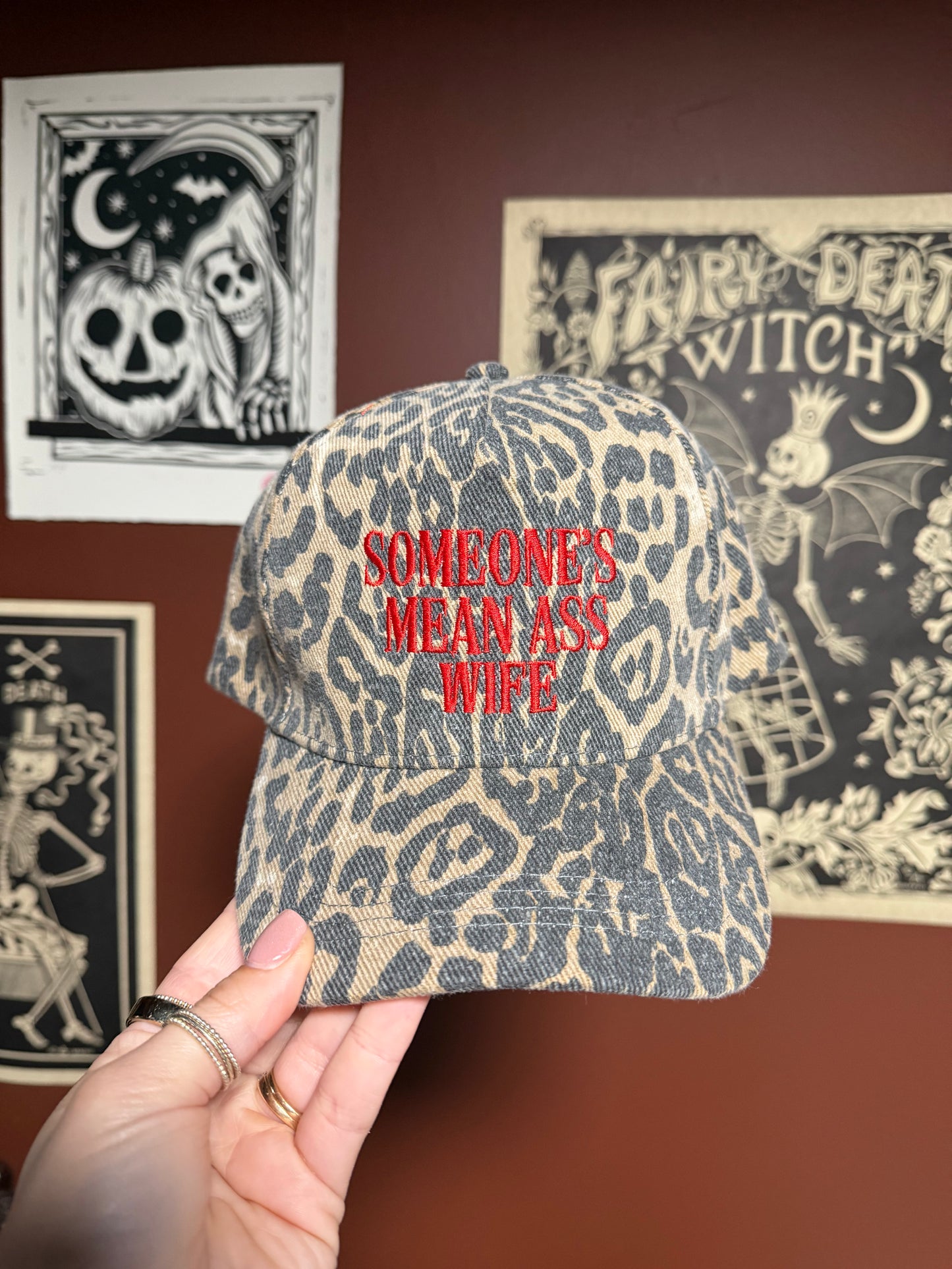 Mean Ass Wife Leopard Hat