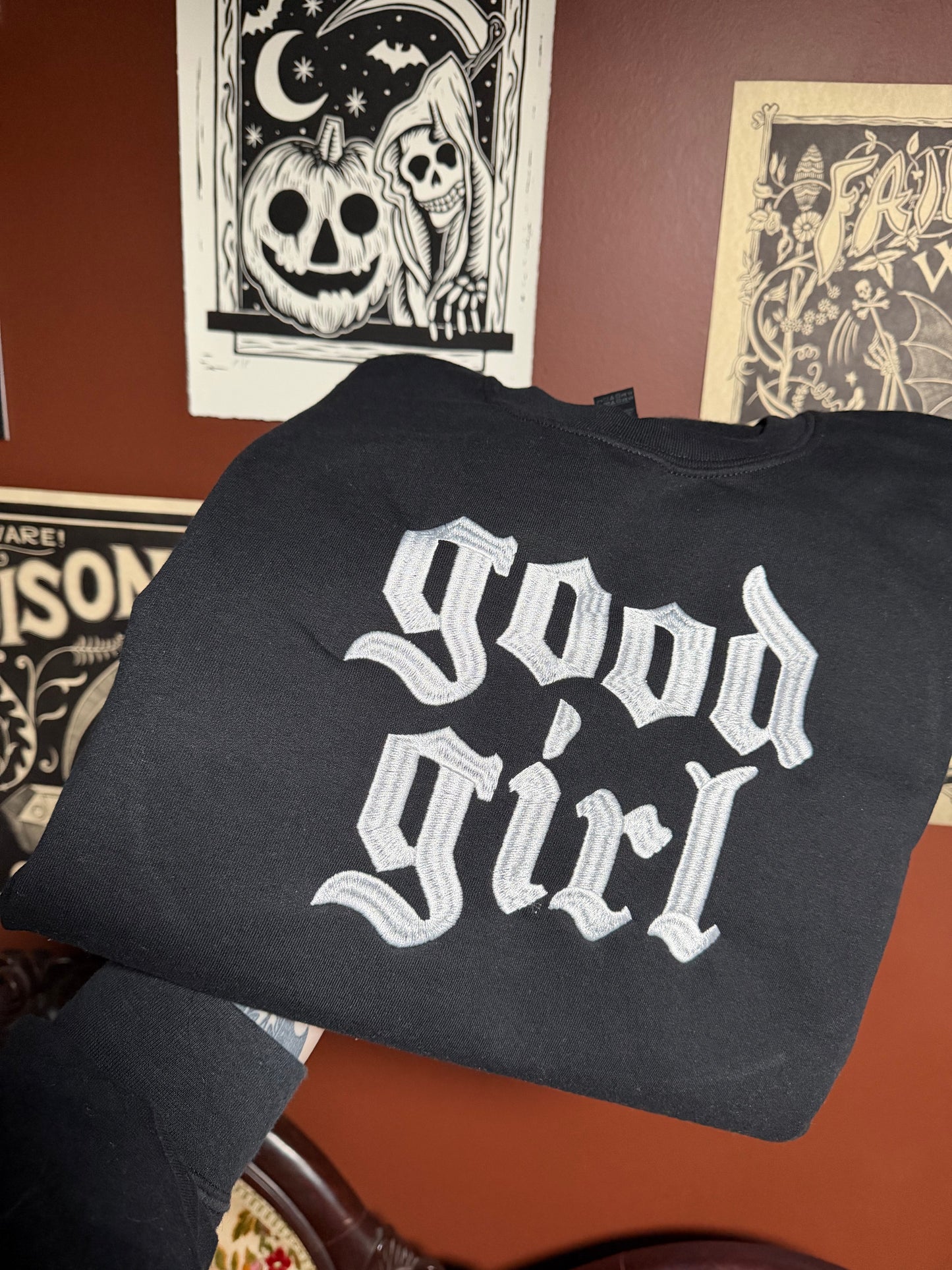 Good Girl Embroidered Sweatshirt