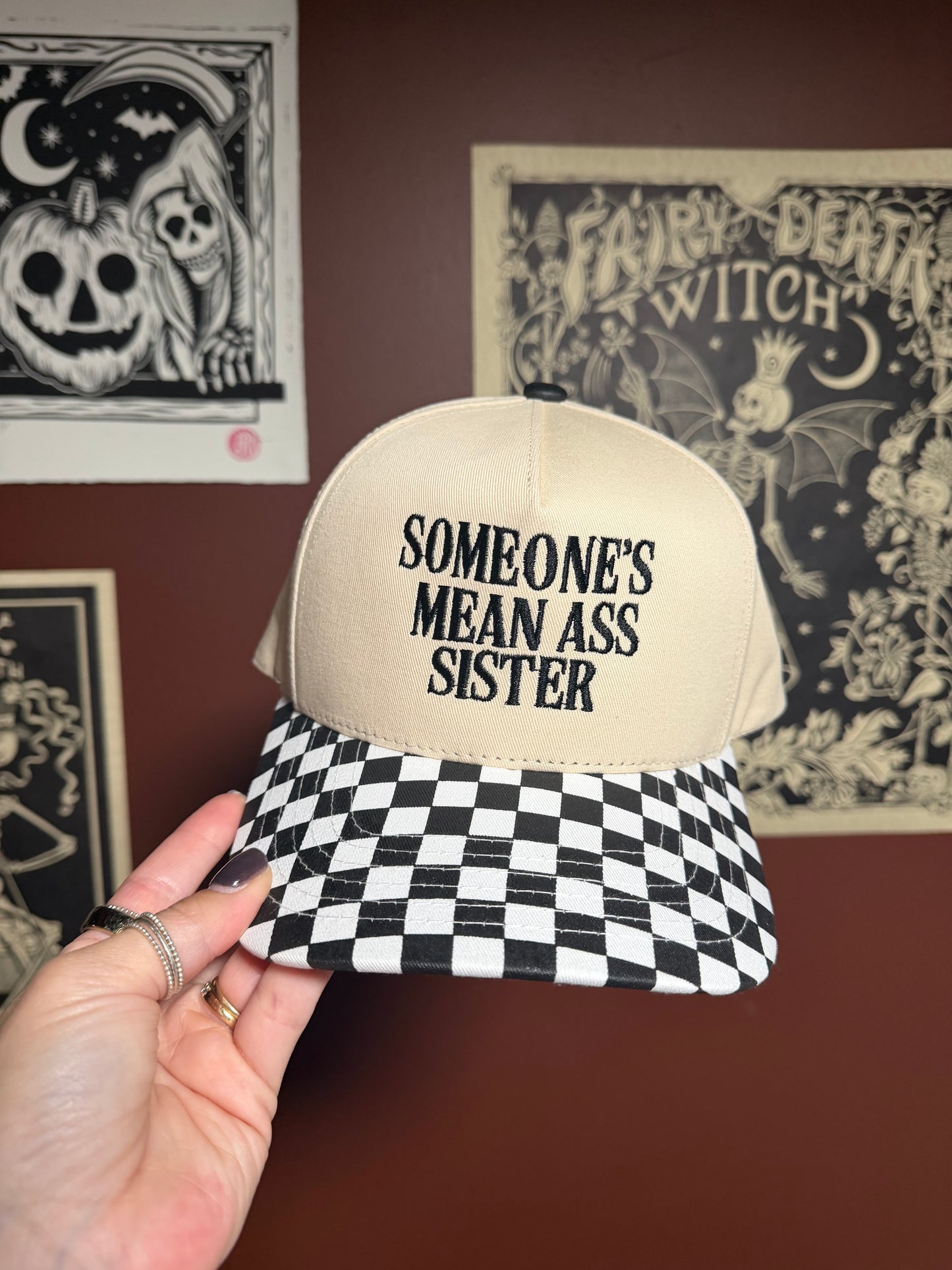 Mean Ass Sister Checkered Hat