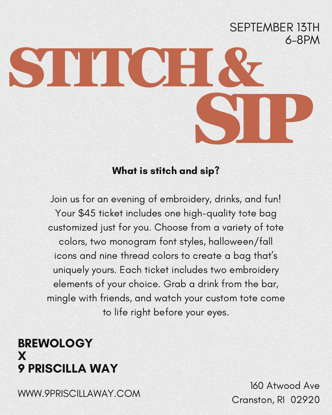 Stitch and Sip TICKET