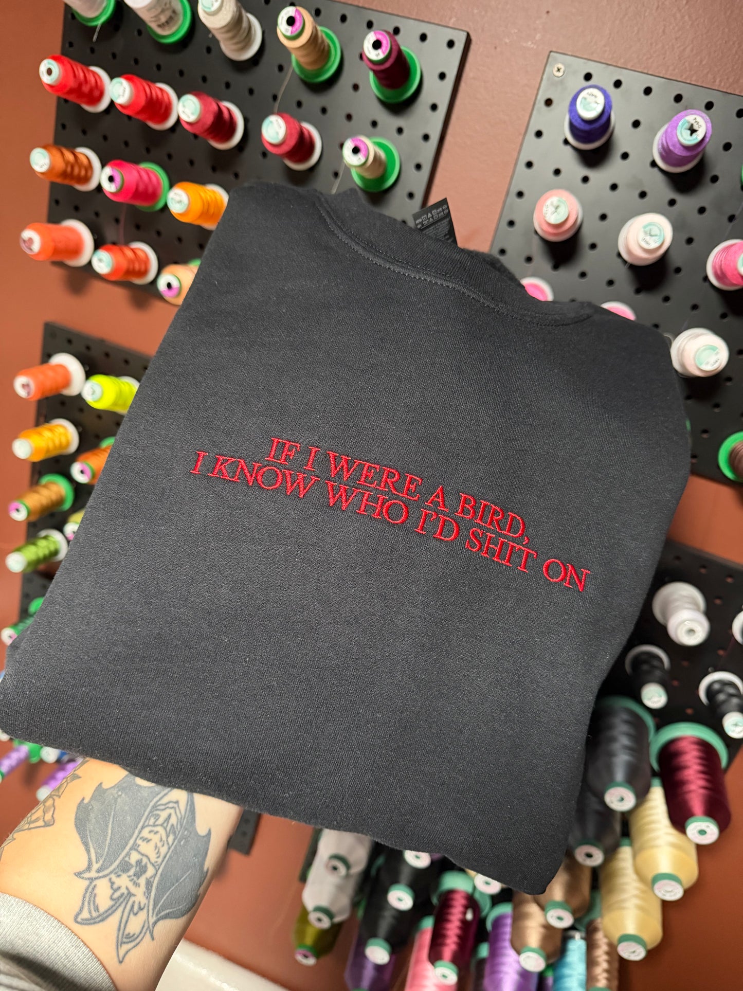 If I Were A Bird Embroidered Sweatshirt