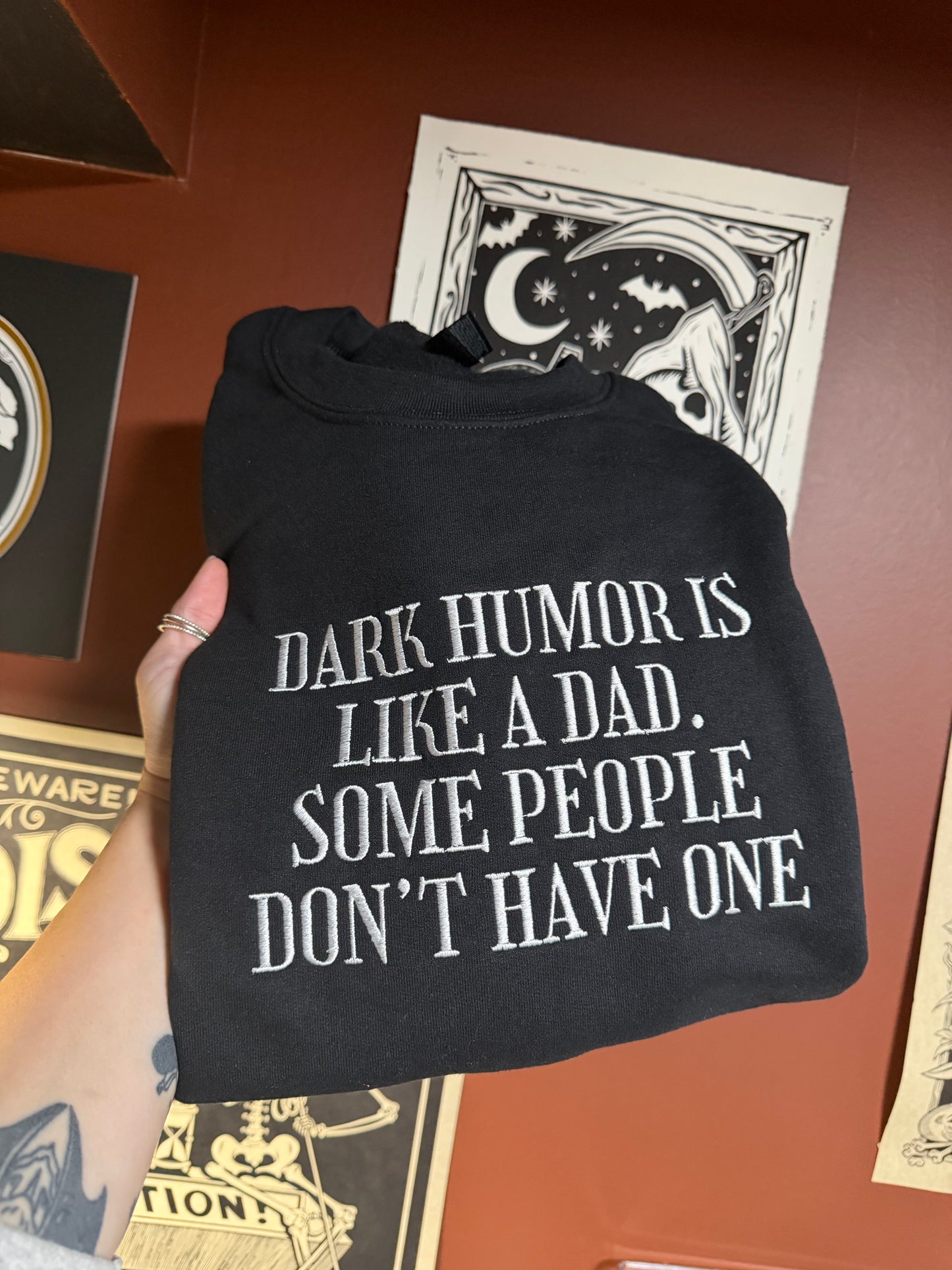 Dark Humor Embroidered Sweatshirt