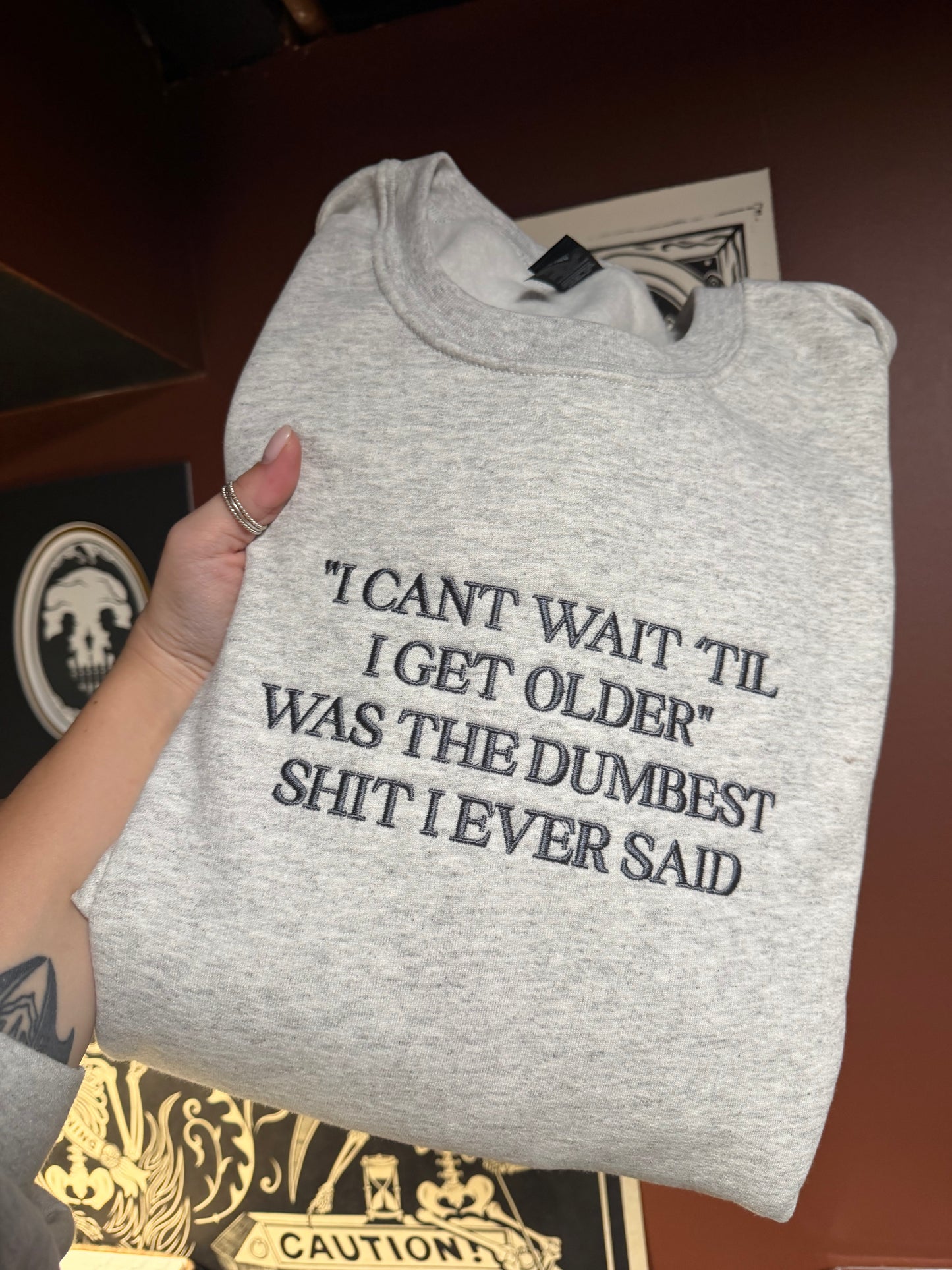 I Can’t Wait Embroidered Sweatshirt