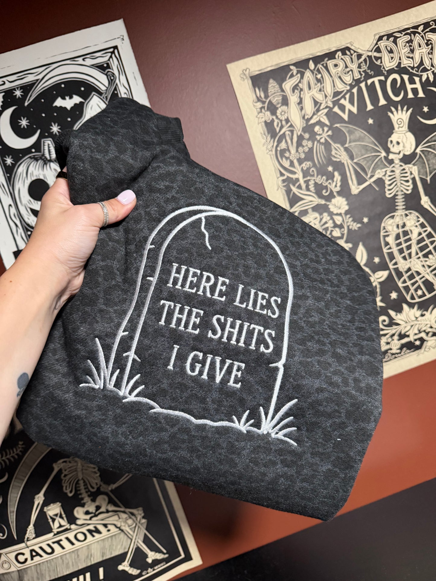 Here Lies Embroidered Sweatshirt