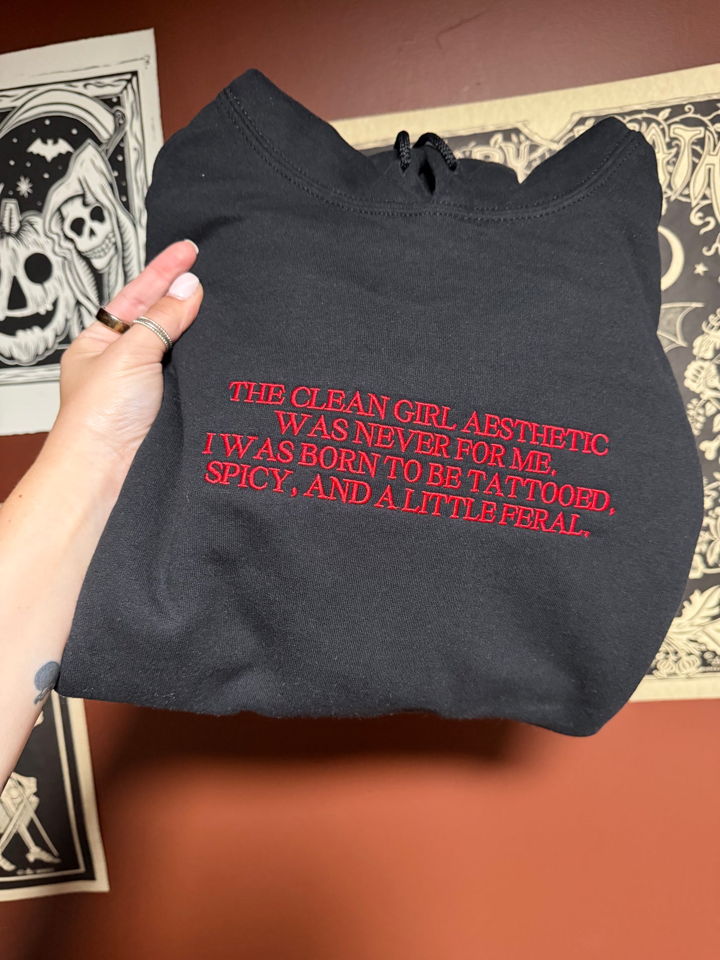 A Little Feral Embroidered Sweatshirt