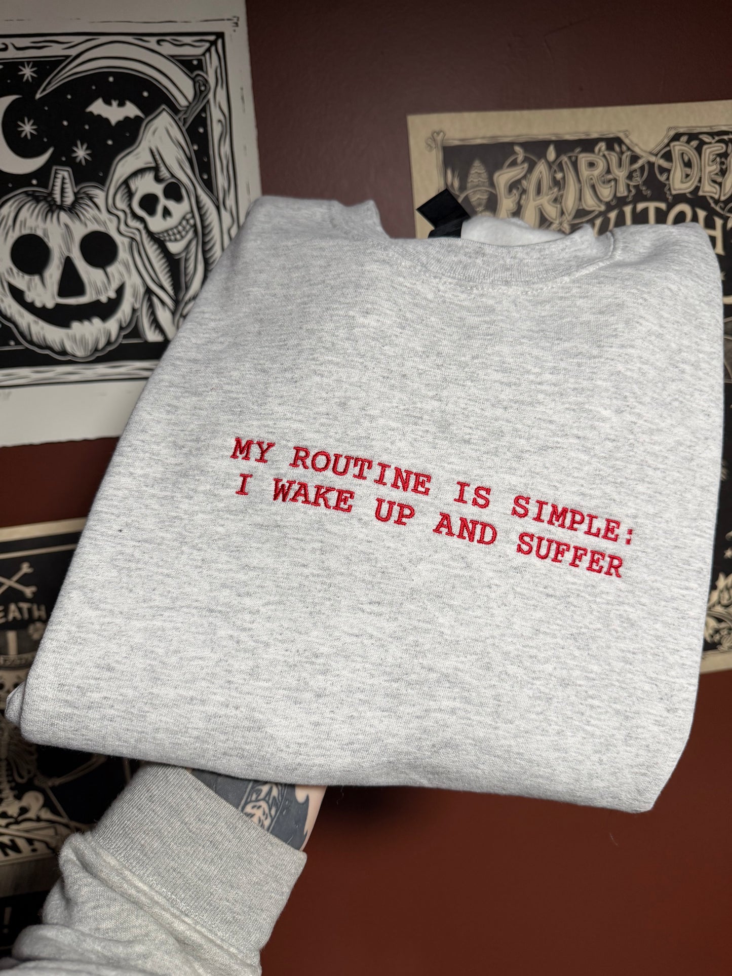 My Routine Embroidered Sweatshirt