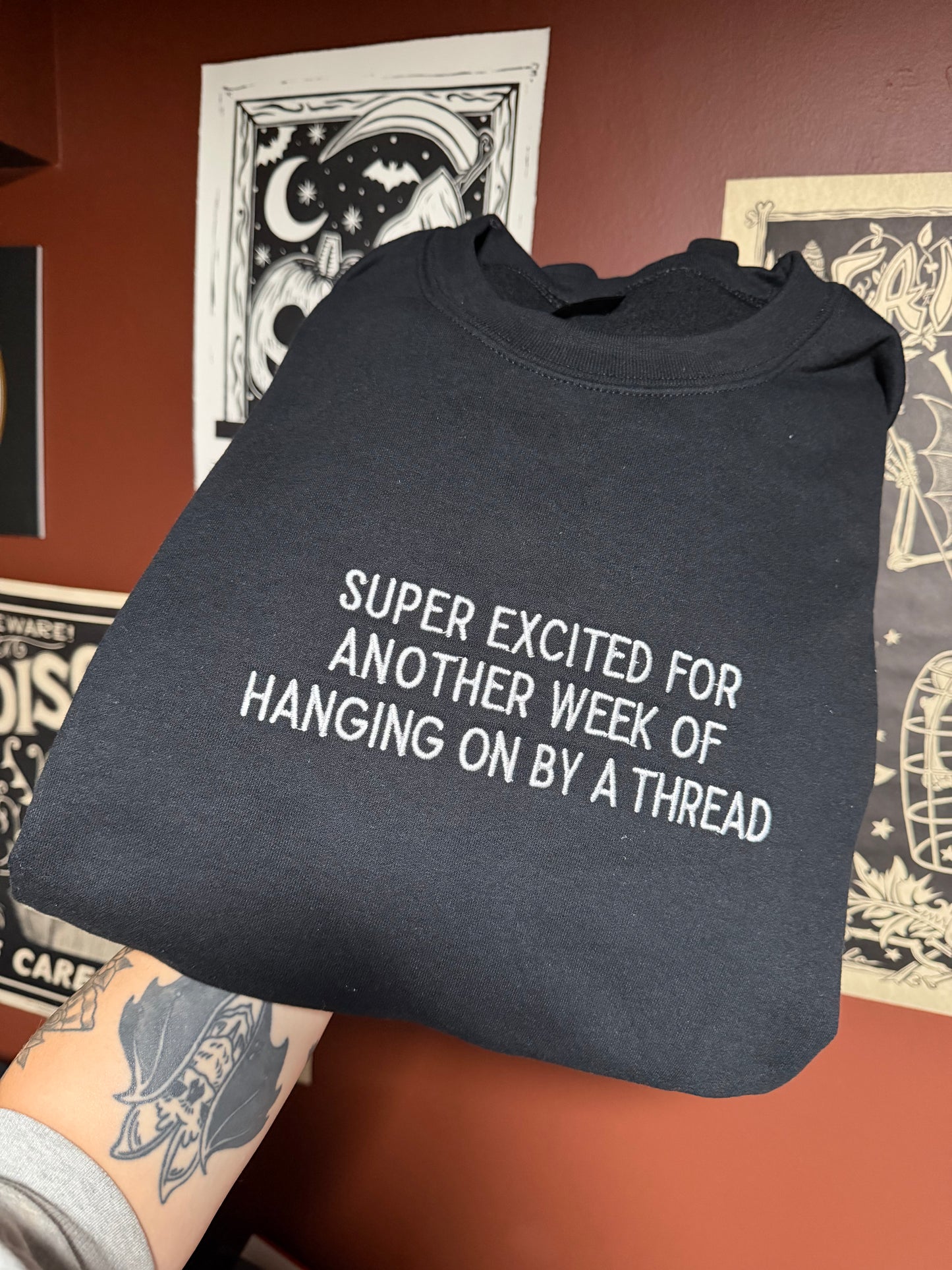 Super Excited Embroidered Sweatshirt