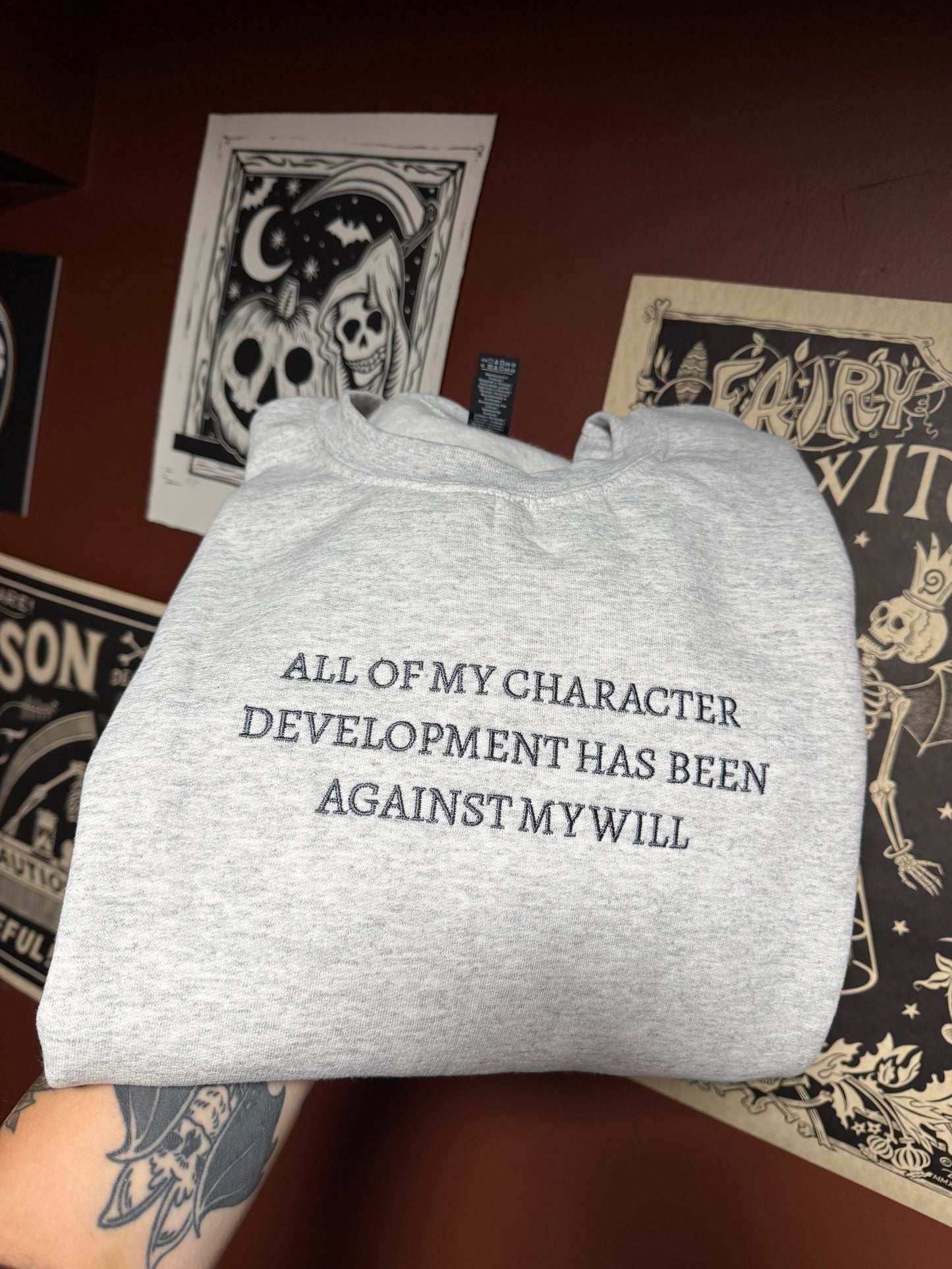 Character Development Embroidered Sweatshirt