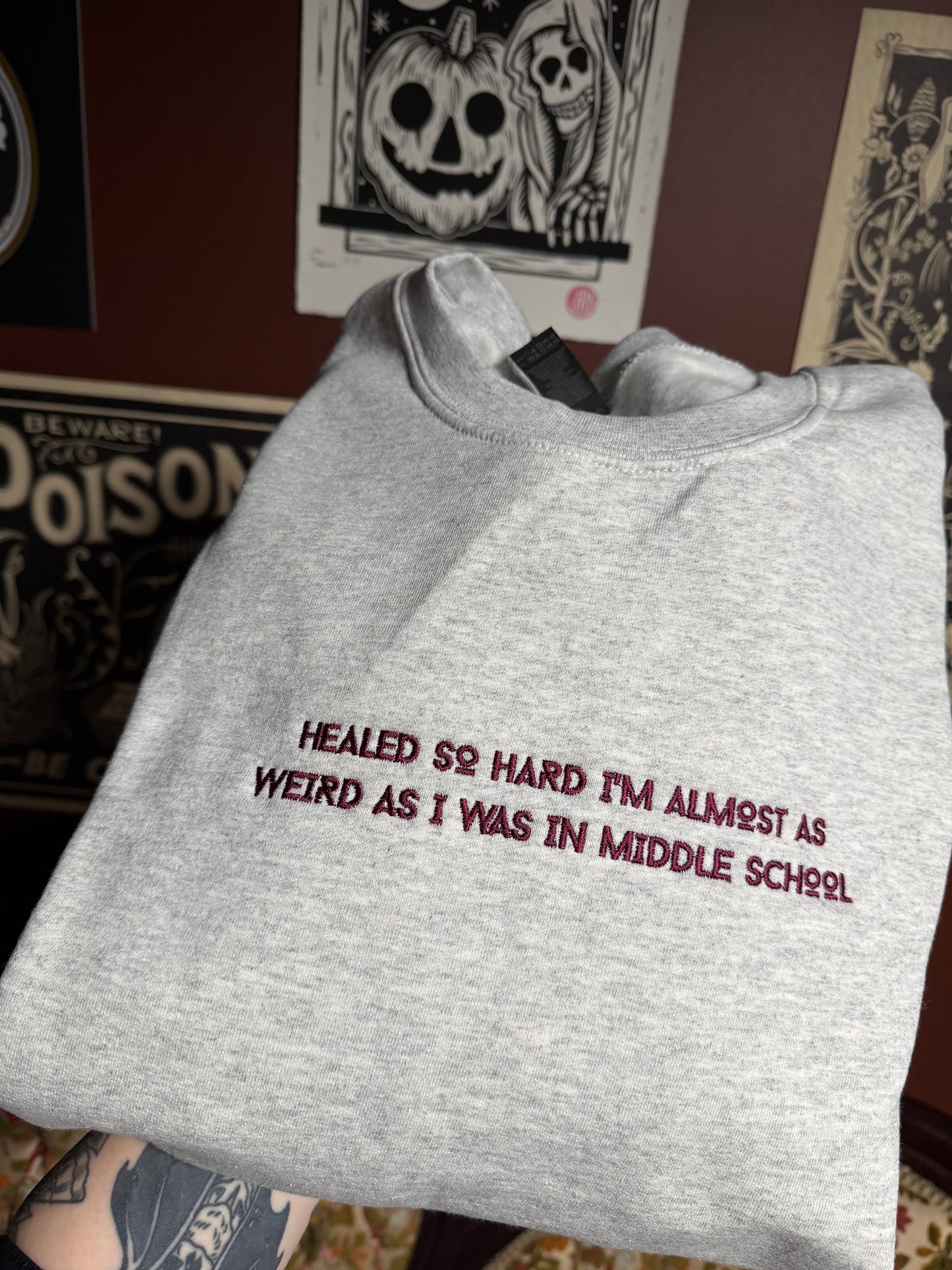 Healed So Hard Embroidered Sweatshirt