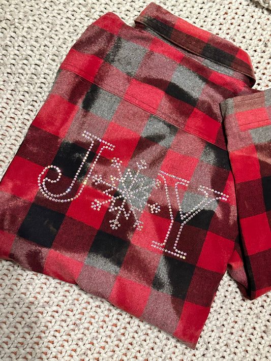 JOY Rhinestone Flannel