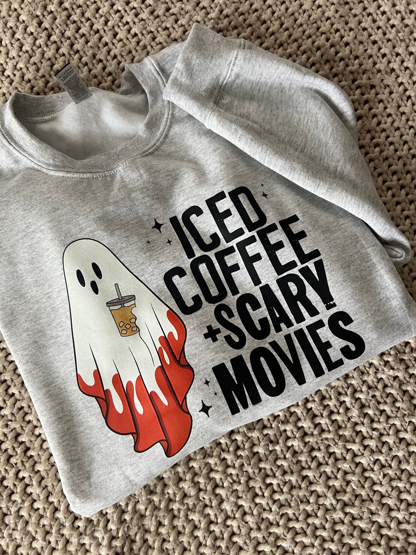 Iced Coffee & Scary Movies Sweatshirt