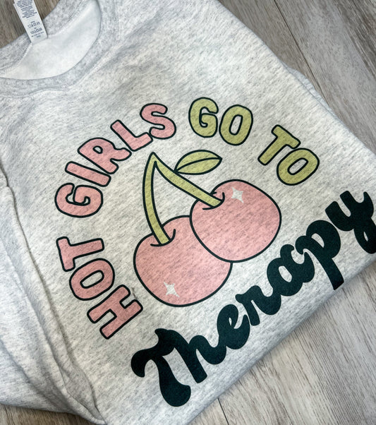 Hot Girls Go To Therapy Crewneck Sweatshirt