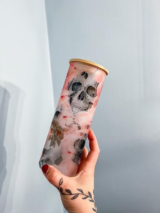 Floral Skull Tumbler