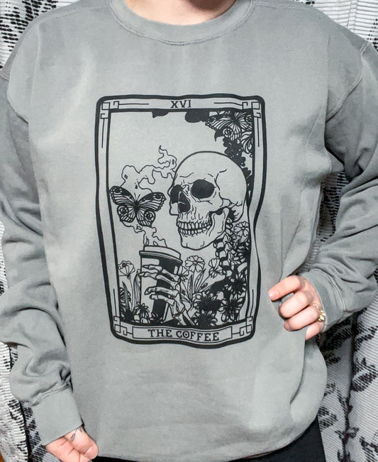 Coffee Skeleton Tarot Sweatshirt