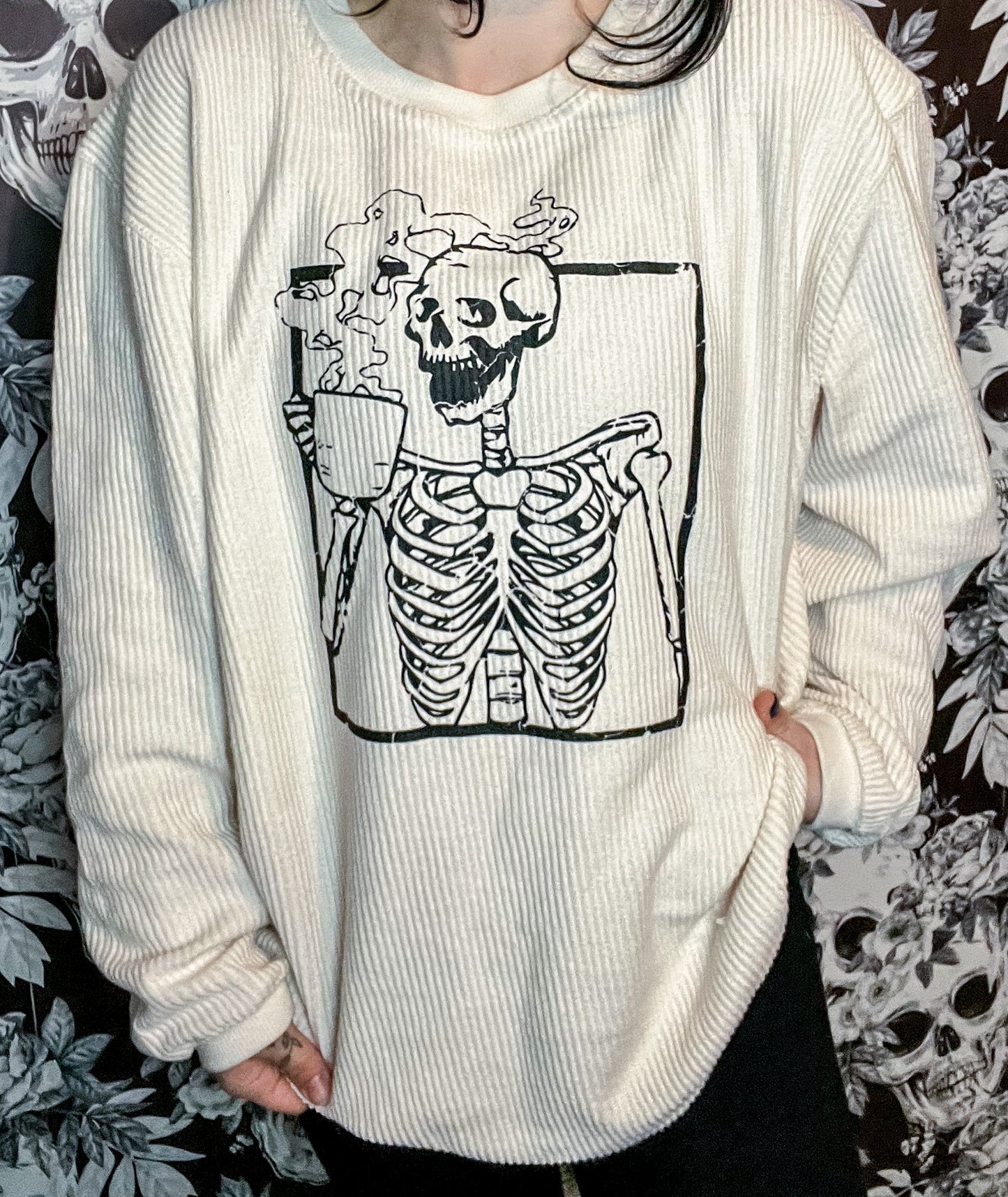 Skeleton Corded Crewneck